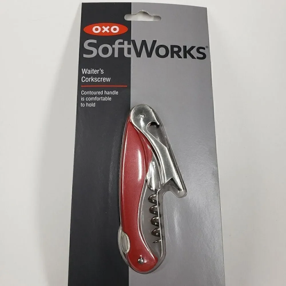 OXO Red  Waiter’s Corkscrew  With Contoured Handle NEW